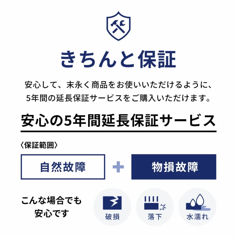 きちんと保証でリファ製品を5年間保証に延長