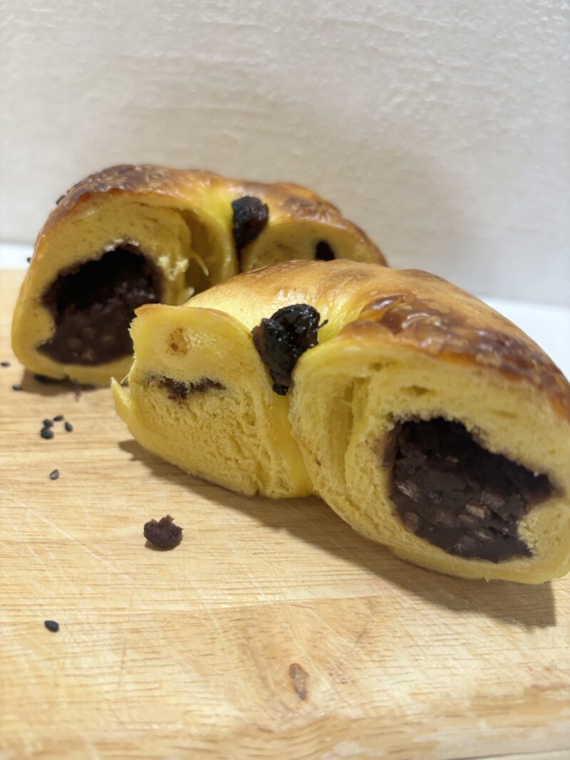 山形東根「山ベーグル」のかぼちゃラムレーズンとあんこ