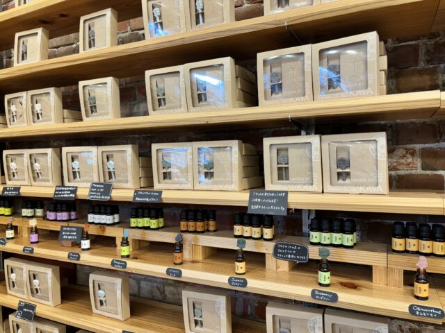 金森赤レンガ倉庫の雑貨店で販売しているアロマグッズ