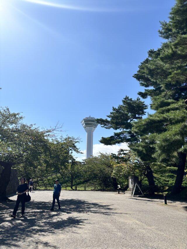五稜郭公園内からみる五稜郭タワー