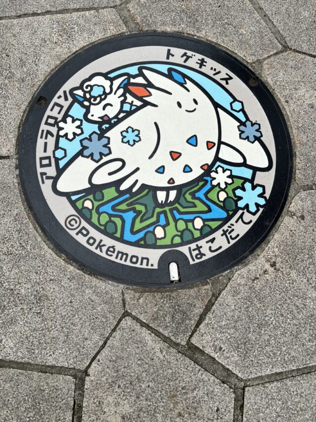 ポケモンのマンホールアローラロコンとトゲキッス